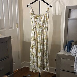 Laura Ashley White and Green Floral Maxi Dress